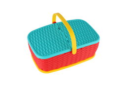Piknikový košík - ovoce/zelenina krájecí 15ks plast 2 barvy 28x20cm