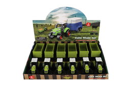 Traktor s valníkem plast 26cm na volný chod na baterie se zvukem, světlem 6ks v boxu