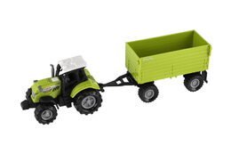 Traktor s valníkem plast 26cm na volný chod na baterie se zvukem, světlem 6ks v boxu