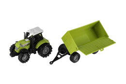 Traktor s valníkem plast 26cm na volný chod na baterie se zvukem, světlem 6ks v boxu
