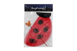 Křídla beruška s hůlkou nylon v sáčku 30,5x46x1cm karneval