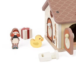 Skládanka/vkládačka dům dřevo 11ks 16x15x14cm 18m+