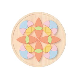 Skládanka/vkládačka mandala dřevo 71ks v krabici 23x23x5cm