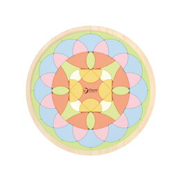 Skládanka/vkládačka mandala dřevo 71ks v krabici 23x23x5cm