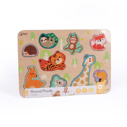 Puzzle/Vkládačka deskové zvířátka dřevo ve fólii 30x21cm 18m+