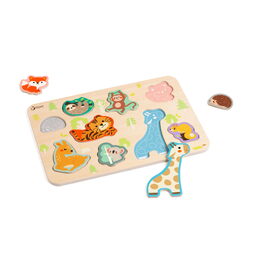 Puzzle/Vkládačka deskové zvířátka dřevo ve fólii 30x21cm 18m+