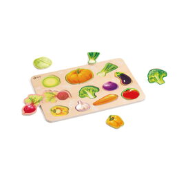 Puzzle/Vkládačka deskové zelenina dřevo ve fólii 30x21cm 18m+
