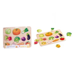 Puzzle/Vkládačka deskové zelenina dřevo ve fólii 30x21cm 18m+