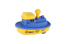 Loď/Lodička Zmáčkni a jeď plast 5x10cm na setrvačník 4 barvy 12ks v boxu