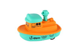 Loď/Lodička Zmáčkni a jeď plast 5x10cm na setrvačník 4 barvy 12ks v boxu