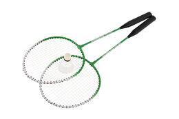 Sada badminton pálky 2ks + míček 1ks 64cm kov/plast 4 barvy v pouzdře