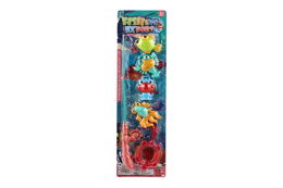 Hra ryby/rybář s prutem 45cm plast 4 barvy na kartě 17x58cm