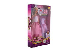 Panenka Anlily princezna plast 30cm s náhradními šaty + doplňky v krabici 19x32x5cm