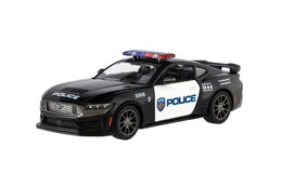 Auto Kinsmart 2024 Ford Mustang Dark Horse Policie 1:38 kov/plast 13cm na zpětné natažení 12ks v box