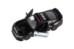Auto Kinsmart 2024 Ford Mustang Dark Horse Policie 1:38 kov/plast 13cm na zpětné natažení 12ks v box