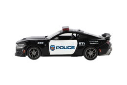 Auto Kinsmart 2024 Ford Mustang Dark Horse Policie 1:38 kov/plast 13cm na zpětné natažení 12ks v box