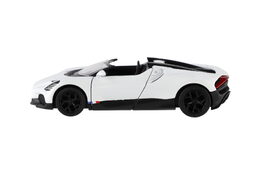 Auto Kinsmart Bugatti Mistral kov/plast 13cm na zpětné natažení 4 barvy 12ks v boxu