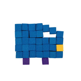 Stavebnice mini kostičky pěnové samolepící v krabičce 8x8x8cm