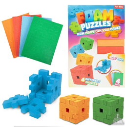 Stavebnice puzzle 3D pěnové kostka v krabici 18,5x28x3cm