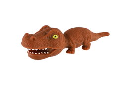 Dinosaurus plněný pískem 180g mačkací antistresový silikon 18cm 4 barvy v sáčku 12ks v boxu