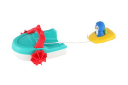 Loď/Člun s tučňákem do vody na natažení plast 11x12cm 18m+