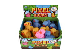 Kačenka pixel do vany guma 8x10cm 4 barvy 24ks v boxu