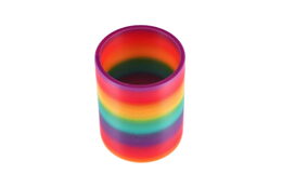 Spirála/pružina duhová magická plast průměr 7,5cm v krabičce 8x14x8cm