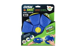 DiskMíč - Hoď disk, chyť míč! plast 22cm modrý na kartě 21,5x27x7cm
