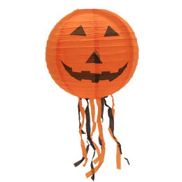 Lampion koule Halloween se střapci papír průměr 30cm v sáčku (bez hůlky) 3 druhy karneval