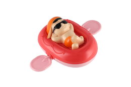 Panáček na lehátku na natažení do vody plast 13x9cm 4 barvy 12ks v boxu