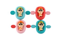 Panáček na lehátku na natažení do vody plast 13x9cm 4 barvy 12ks v boxu