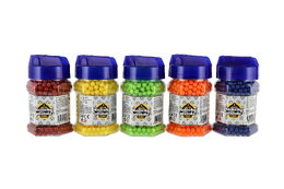 Kuličky do pistole 1200ks plast 6mm mix barev v plastové láhvi 12ks v boxu