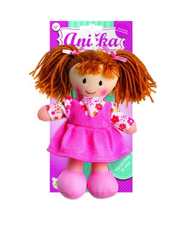 Panenka Anička hadrová plyš 20cm slovensky mluvící na kartě