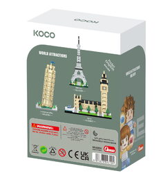 Stavebnice mini KOCO Eiffelova věž plast 538ks v krabičce 13x16,5x7cm