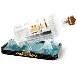 Stavebnice mini KOCO Titanic v láhvi plast 918ks v krabičce 14x18x8cm