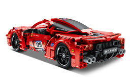 Stavebnice iM.MASTER závodní auto na zpětné natažení plast 437 dílků v krabici 31x23x7 cm