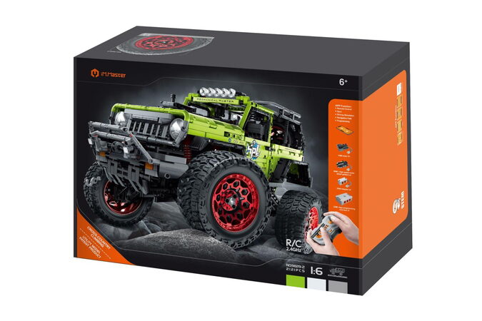 Stavebnice iM.MASTER terénní auto RC skládací plast 2,4GHz 2121dílků dob. pack+bat. v krab. 42x30cm