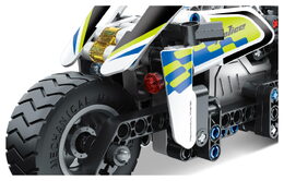 Stavebnice iM.MASTER policejní motorka na zpětné natažení plast 193 dílků v krabici 29x20x6cm