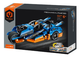 Stavebnice iM.MASTER tříkolka na zpětné natažení plast 202 dílků v krabici 29x20x6cm