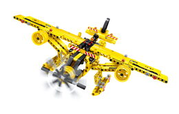 Stavebnice iM.MASTER 2v1 stavební auto/letadlo plast 361 dílků v krabici 31x23x7cm