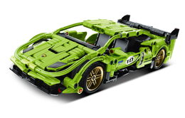 Stavebnice iM.MASTER auto sportovní plast 457 dílků na zpětné natažení v krabici 31x23x6,5cm