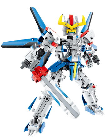 Stavebnice iM.MASTER bojový robot plast 641 dílků v krabici 27x35x7cm