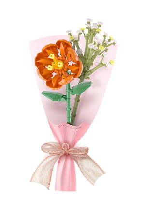 Stavebnice mini KOCO Malý pugét plast mix druhů v krabičce 8x12x4cm 12ks v boxu