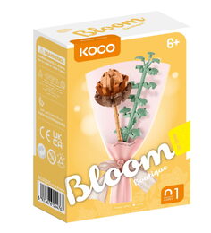 Stavebnice mini KOCO Malý pugét plast mix druhů v krabičce 8x12x4cm 12ks v boxu