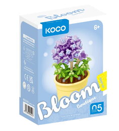Stavebnice mini KOCO Květina v květináči plast 6 druhů v krabičce 10x14x6cm 6ks v boxu