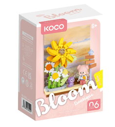 Stavebnice mini KOCO Květinová scenérie plast 6 druhů v krabičce 10x14x6cm 6ks v boxu