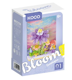 Stavebnice mini KOCO Květinová scenérie plast 6 druhů v krabičce 10x14x6cm 6ks v boxu