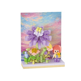 Stavebnice mini KOCO Květinová scenérie plast 6 druhů v krabičce 10x14x6cm 6ks v boxu