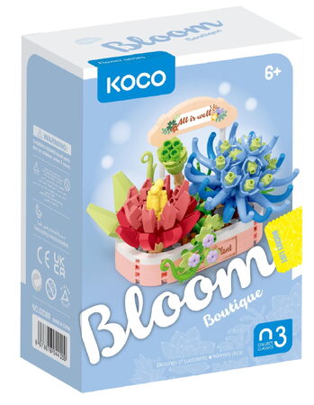 Stavebnice mini KOCO Kouzlo sukulentů plast 271ks v krabičce 11x15x6cm