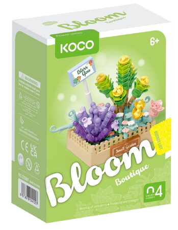 Stavebnice mini KOCO Květinové aranžmá sukulentů plast 232 dílků v krabičce 11x15x6cm
